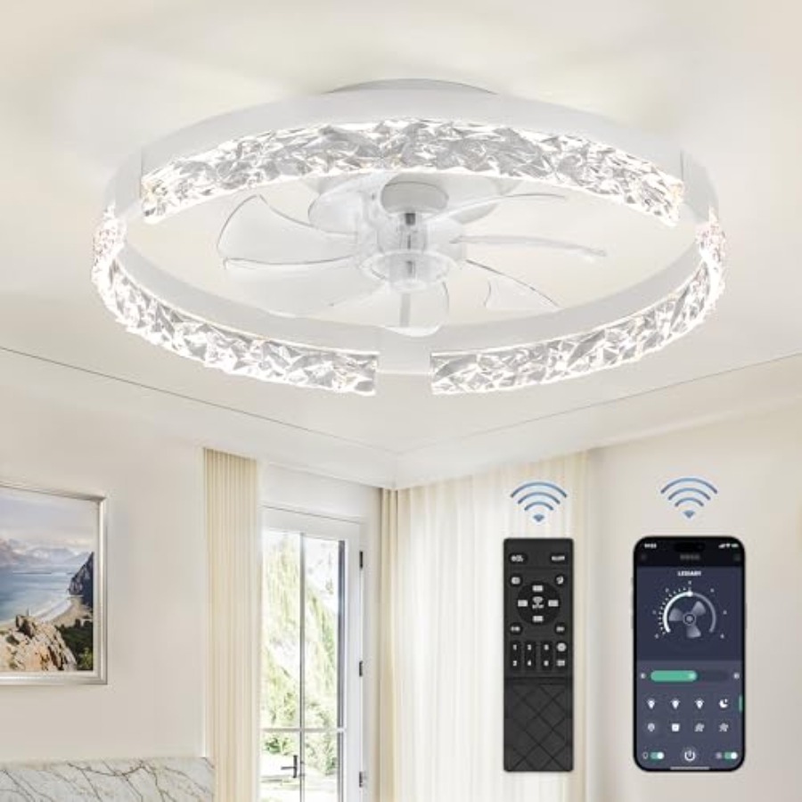 Ceiling Fan Low Profile Flush Mount - 로우 프로파일 천장 선풍기(조명 및 리모컨