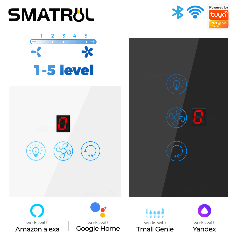 Smart Ceiling Fan Alexa Wifi - 스마트 와이파이 터치 스위치 팬 라이트,