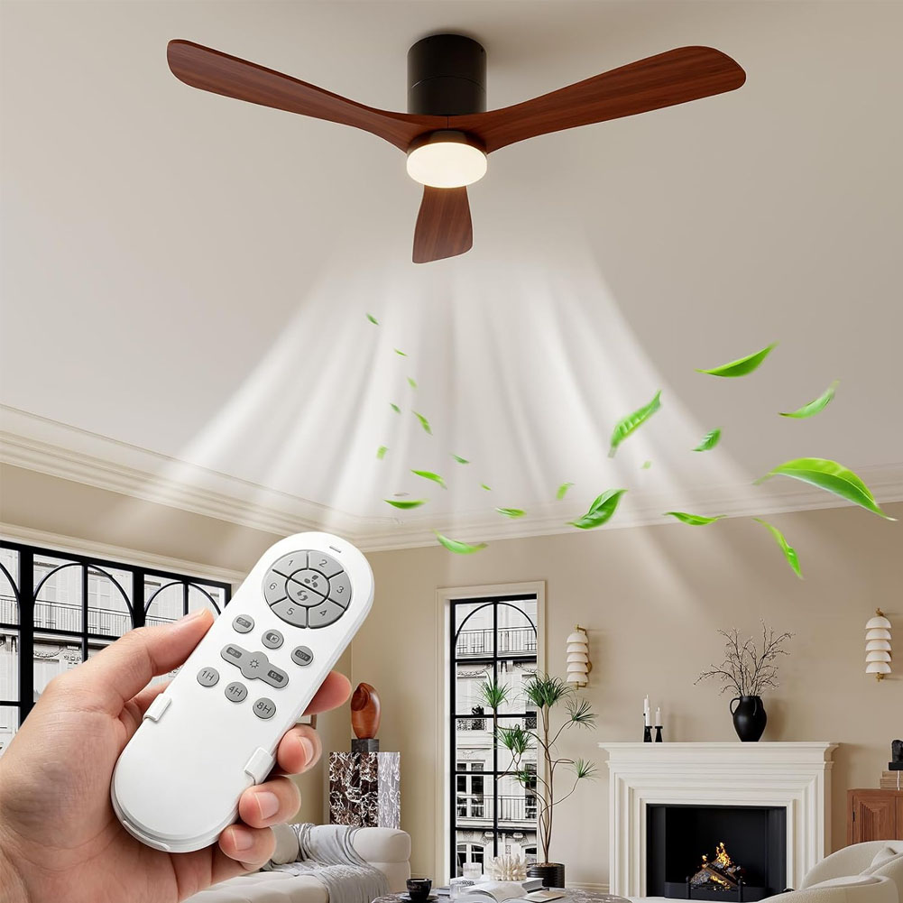 Ceiling Fan Low Profile Flush Mount - 52인치 천장 선풍기(조명 및 리모컨 포함)