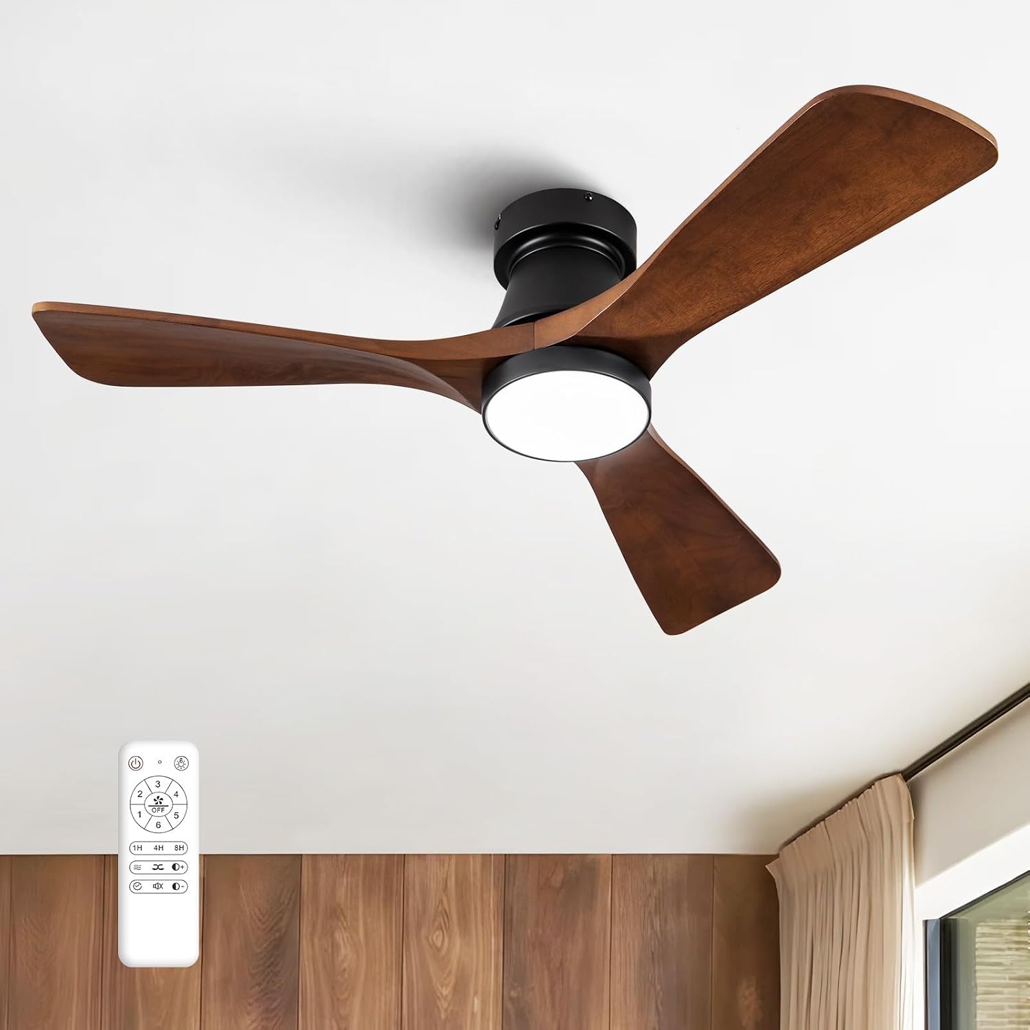 Ceiling Fan With Remote Control Reversible - 현대적인 디자인의 42인치 매립형 천장 선풍기로,
