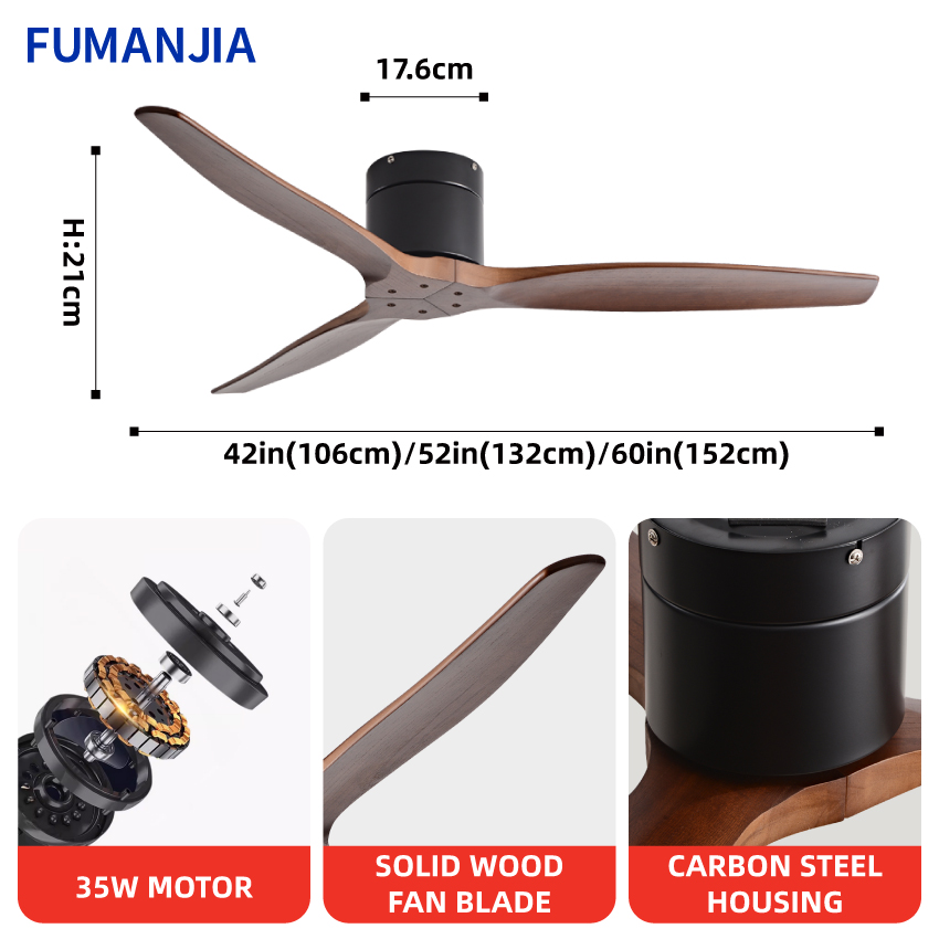 푸만지아 42/52/60인치 천장 선풍기, 3개의 나무 - Ceiling Fan 60 Inch Industrial 리뷰 및 가격