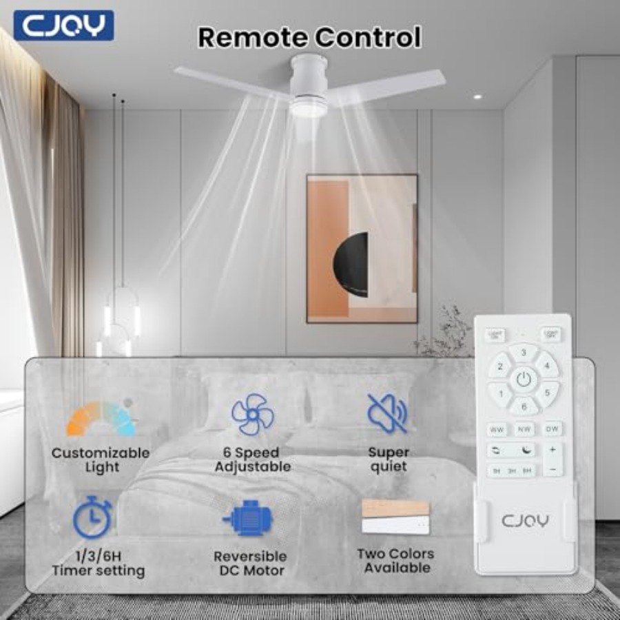조명이 있는 천장 선풍기, 낮은 높이의 조명 및 리모컨 - Ceiling Fan Low Profile Flush Mount 리뷰 및 가격
