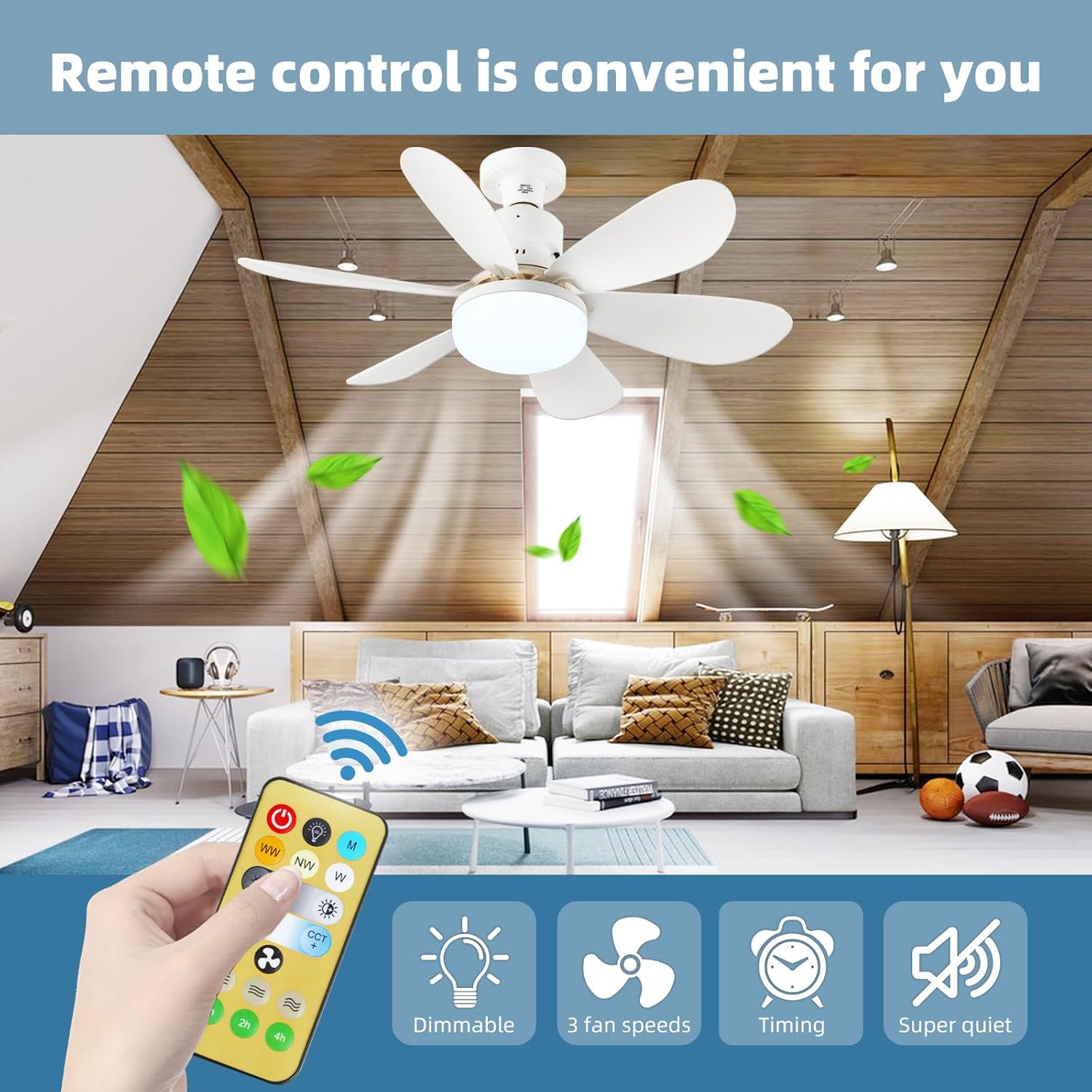 조명이 있는 소형 천장 선풍기: 속도와 밝기를 조절할  - Ceiling Fan With Remote Control Reversible 리뷰 및 가격