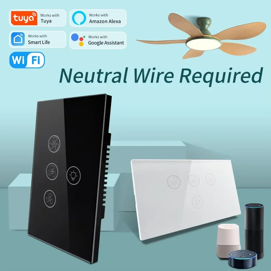 Tuya WiFi 천장 팬 라이트 스마트 스위치 터치  - Smart Ceiling Fan Alexa Wifi 리뷰 및 가격