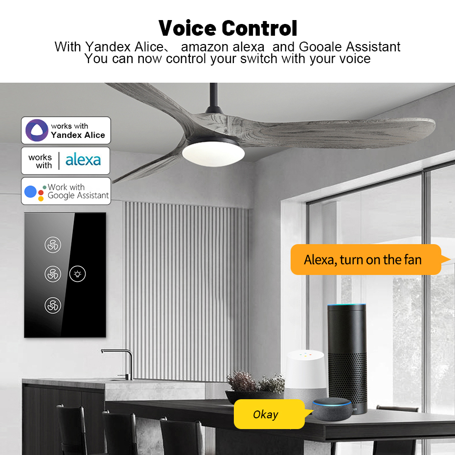 스마트 Wifi 팬 라이트 스위치, 미국/AU 천장 팬 - Smart Ceiling Fan Alexa Wifi 리뷰 및 가격