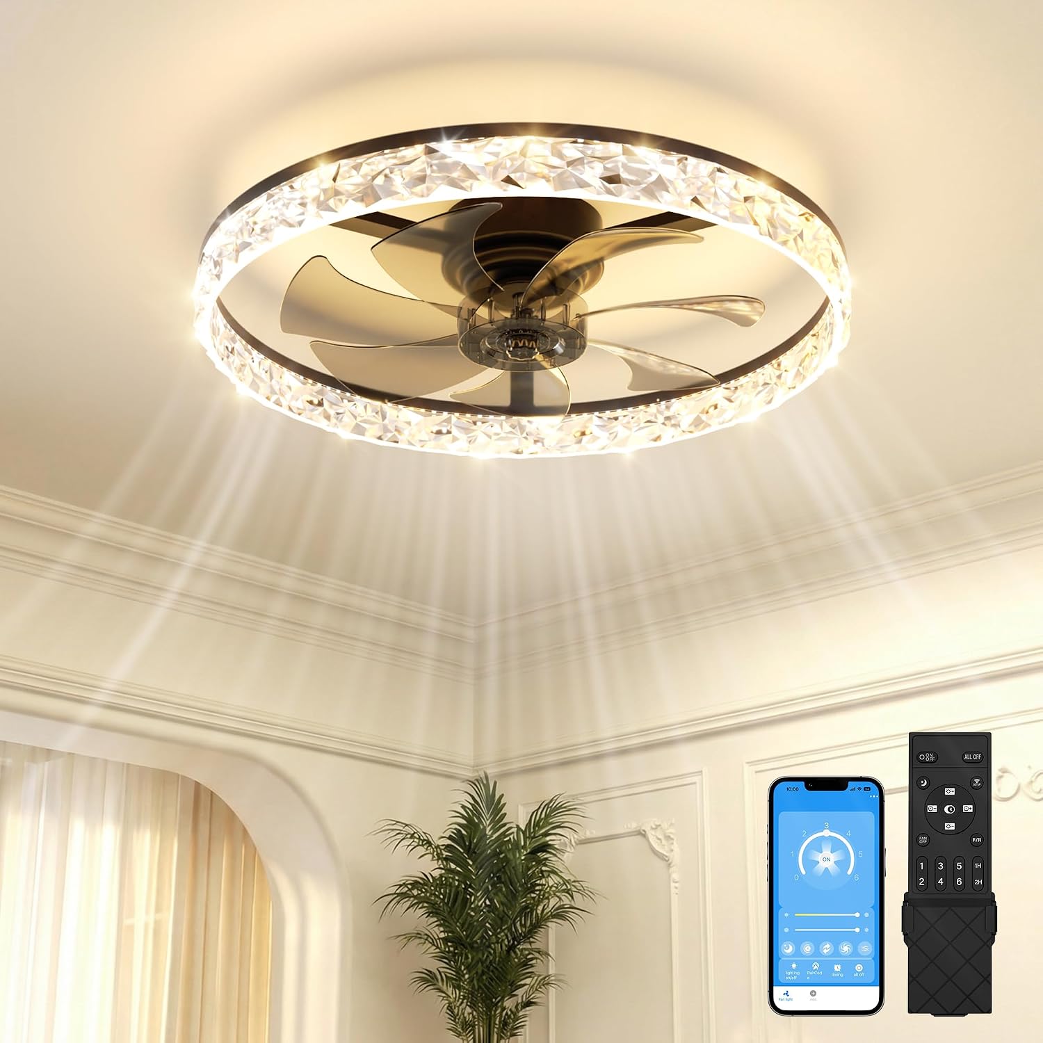 24인치 현대적인 디자인의 낮은 프로파일 천장 선풍기( - Ceiling Fan Low Profile Flush Mount 리뷰 및 가격