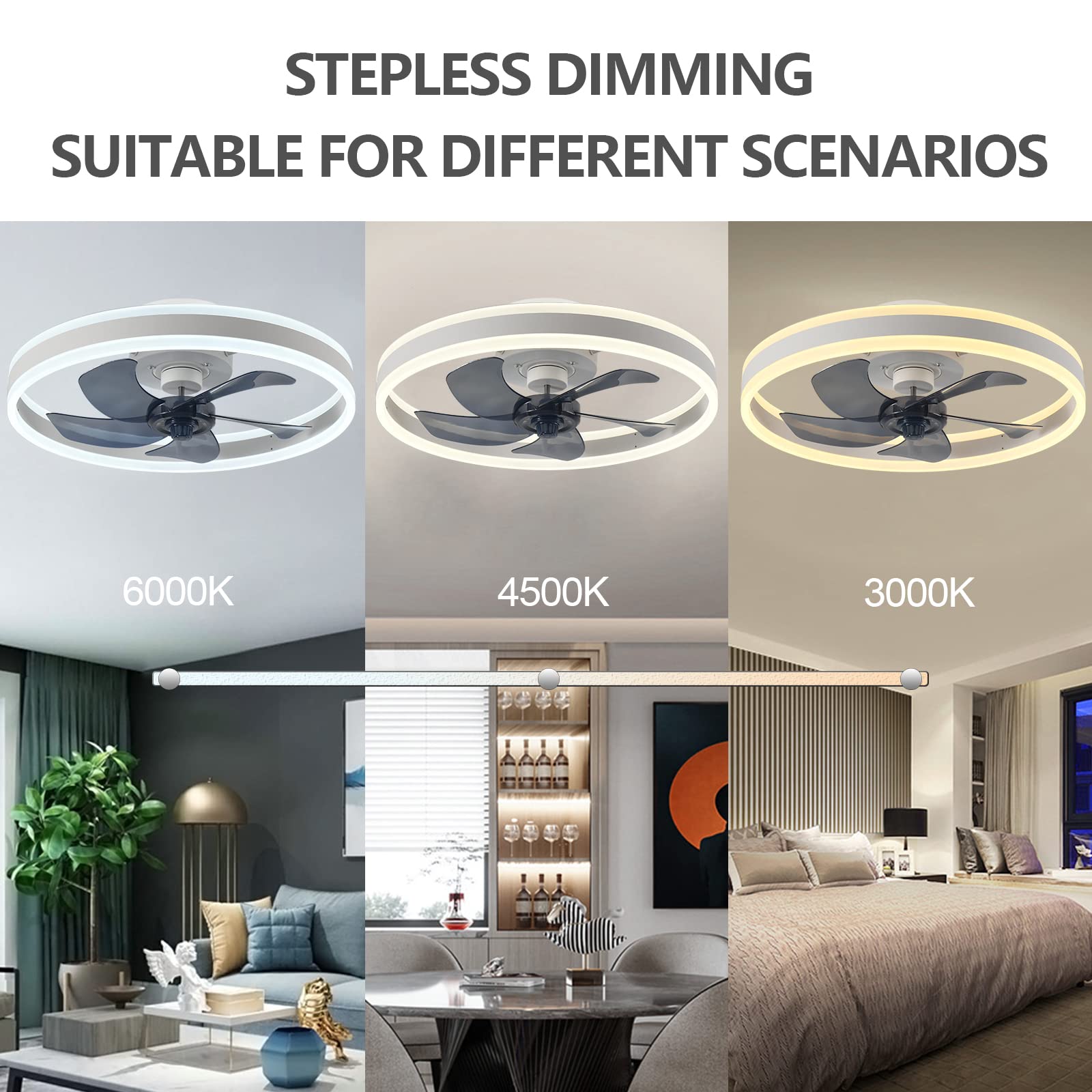 무소음 LED 조도 조절식 천장 선풍기 (조명 포함), - Ceiling Fan With Remote Control Reversible 리뷰 및 가격