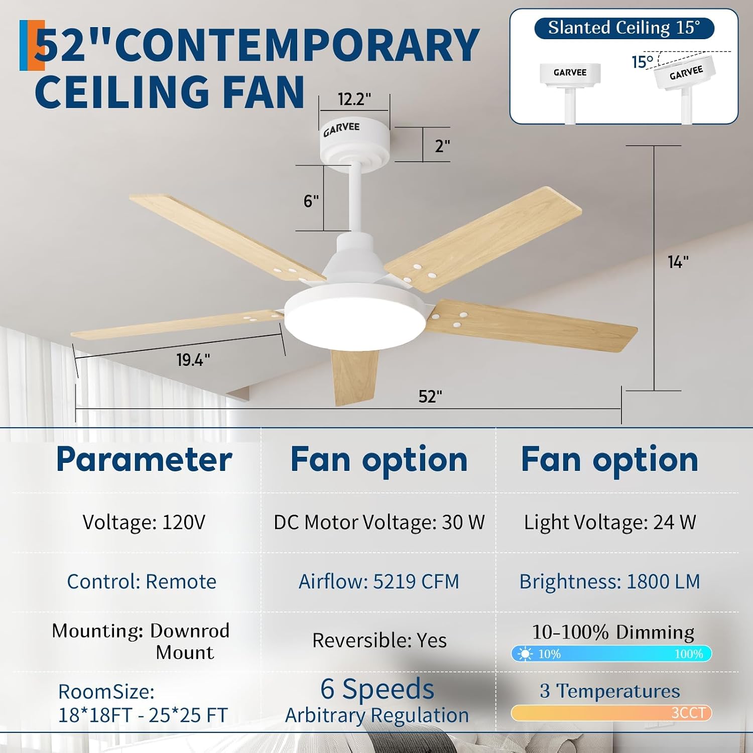 52인치 조명 포함 천장 선풍기, 실내용 현대식 플러시 - Ceiling Fan Low Profile Flush Mount 리뷰 및 가격