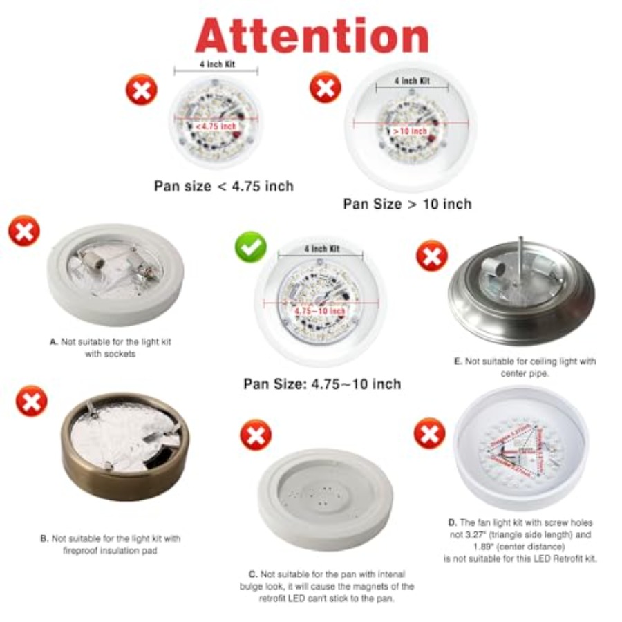 비보이저블 N 글로우 ETL 인증 1팩 3.93인치 천 - Ceiling Fan Light Kit Replacement 리뷰 및 가격
