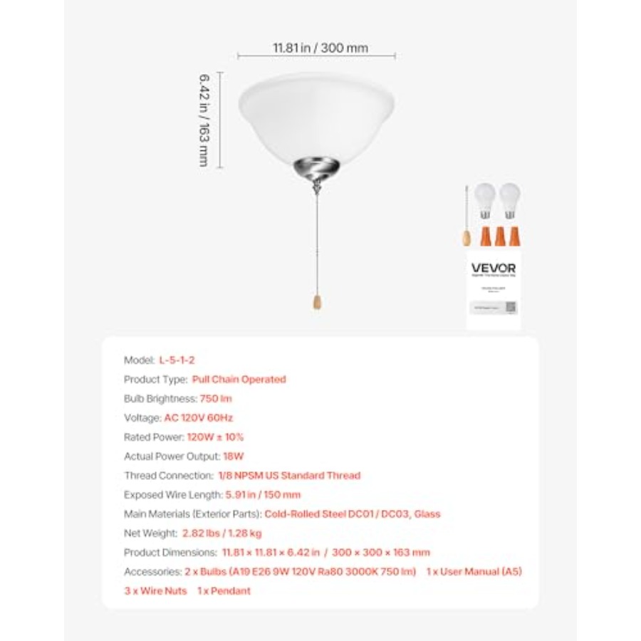 천장 선풍기 조명 키트 750lm 3000K 볼형 선풍 - Ceiling Fan Light Kit Replacement 리뷰 및 가격