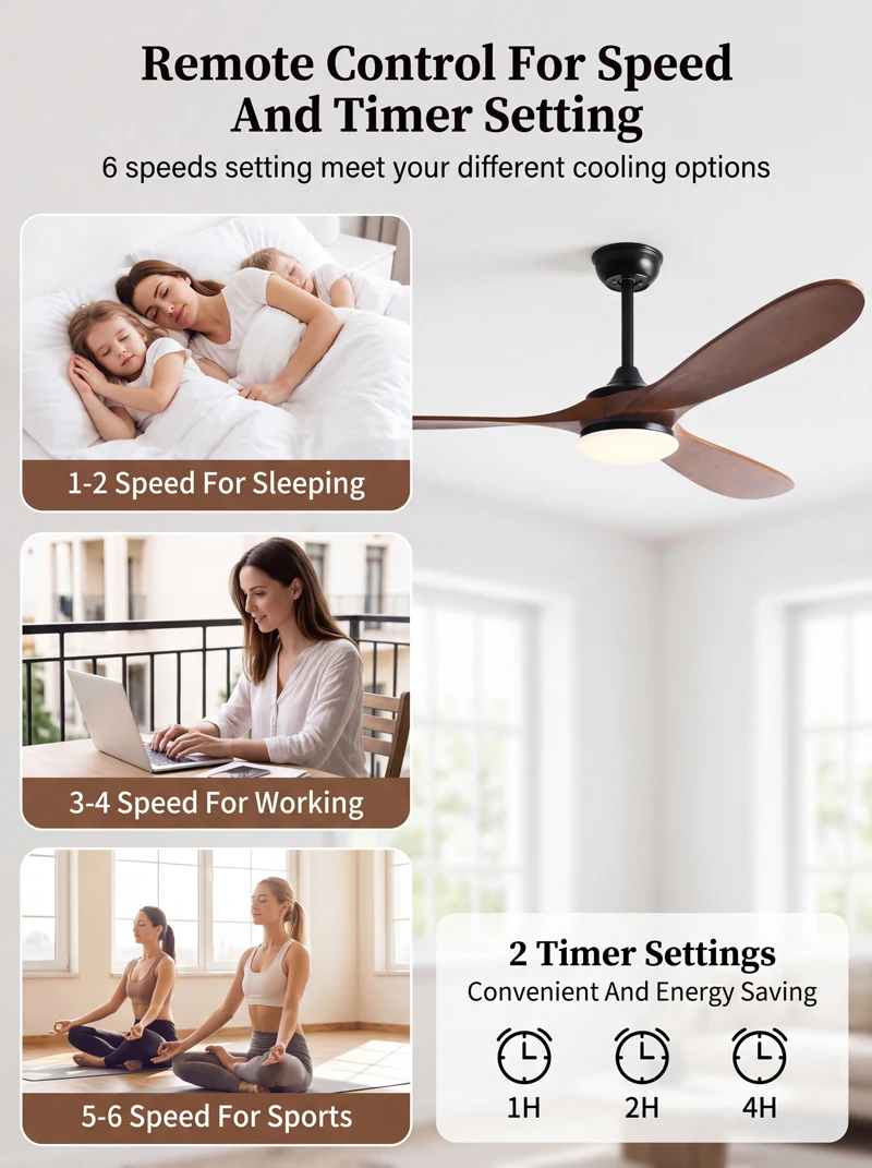 42, 52, 60인치, 3개의 나무 날개, DC 모터 - Ceiling Fan Dc Motor 52 Inch 리뷰 및 가격