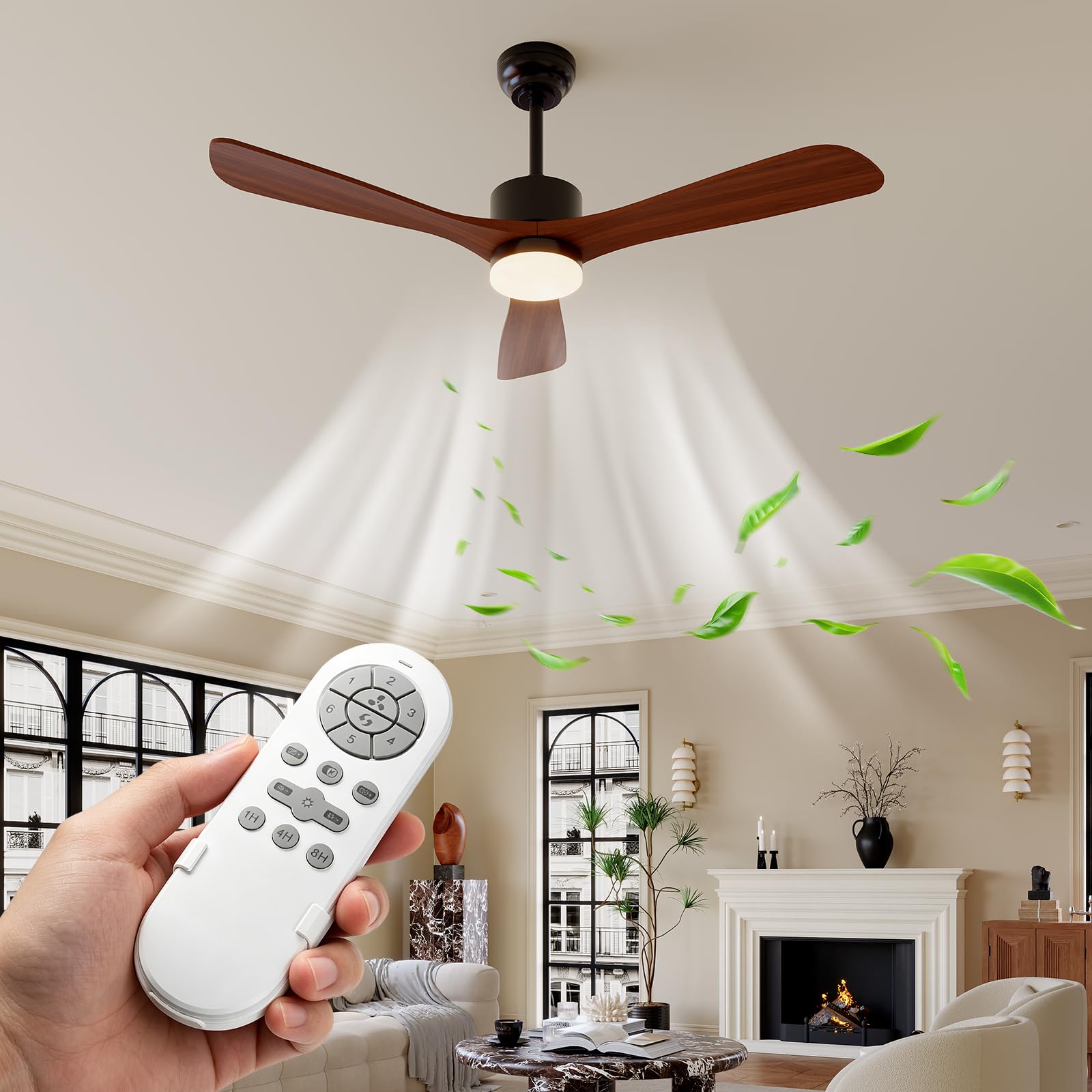 조명과 리모컨이 함께 제공되는 천장 선풍기, 6단계 속 - Ceiling Fan Led 3 Blade Modern 리뷰 및 가격