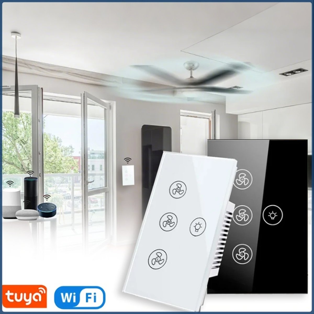 【신제품!】 Tuya Wifi 스마트 스위치 팬 라이트 - Smart Ceiling Fan Alexa Wifi 리뷰 및 가격