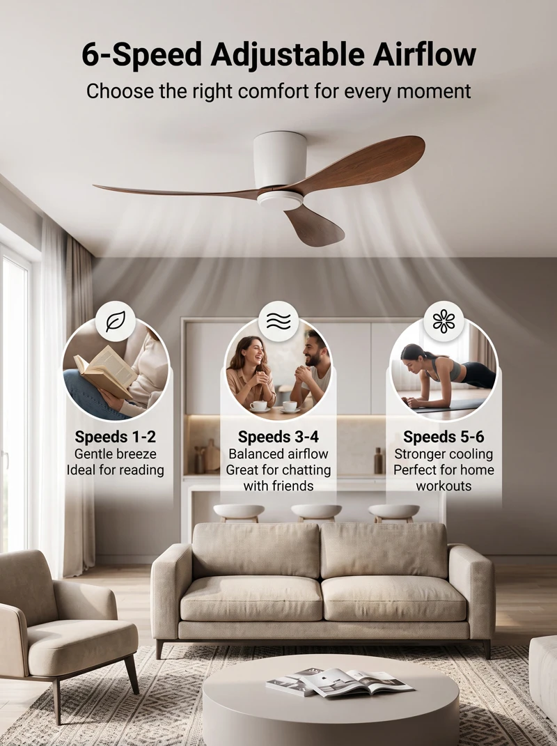 42/52인치 낮은 높이형 천장 선풍기, 6단계 속도  - Ceiling Fan Dc Motor 52 Inch 리뷰 및 가격