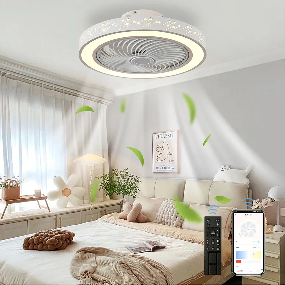 스마트 앱으로 제어 가능한 46cm 천장 선풍기, 조명 - Smart Ceiling Fan With Light Remote 리뷰 및 가격