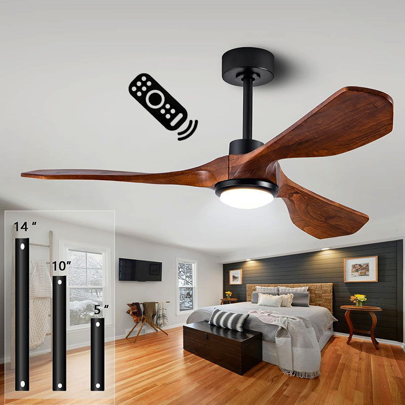 52인치 독특한 나무 천장 선풍기 (조명 및 리모컨 포 - Ceiling Fan Led 3 Blade Modern 리뷰 및 가격