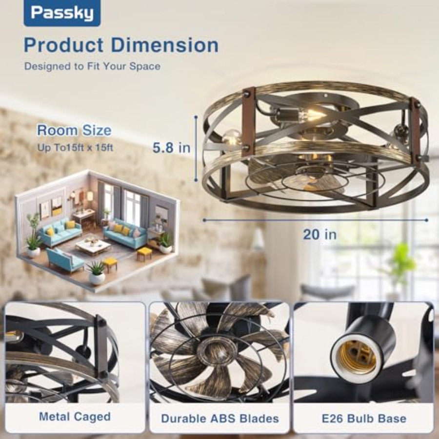 20인치 팜하우스 플러시 마운트 천장 선풍기(조명 및  - Ceiling Fan Low Profile Flush Mount 리뷰 및 가격