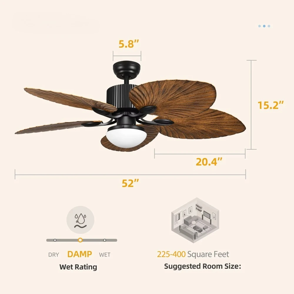 52인치 트로피컬 스타일 천장 선풍기, 양방향 DC 모 - Ceiling Fan Dc Motor 52 Inch 리뷰 및 가격