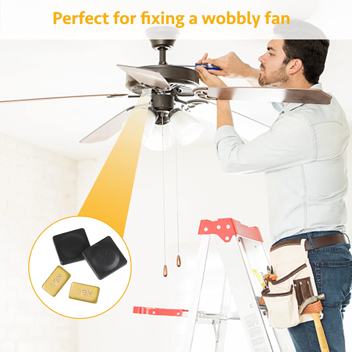 Y39A-8 세트에는 금속 자체 접착식 금색 3G 무게 - Ceiling Fan Blade Balancing Kit 리뷰 및 가격